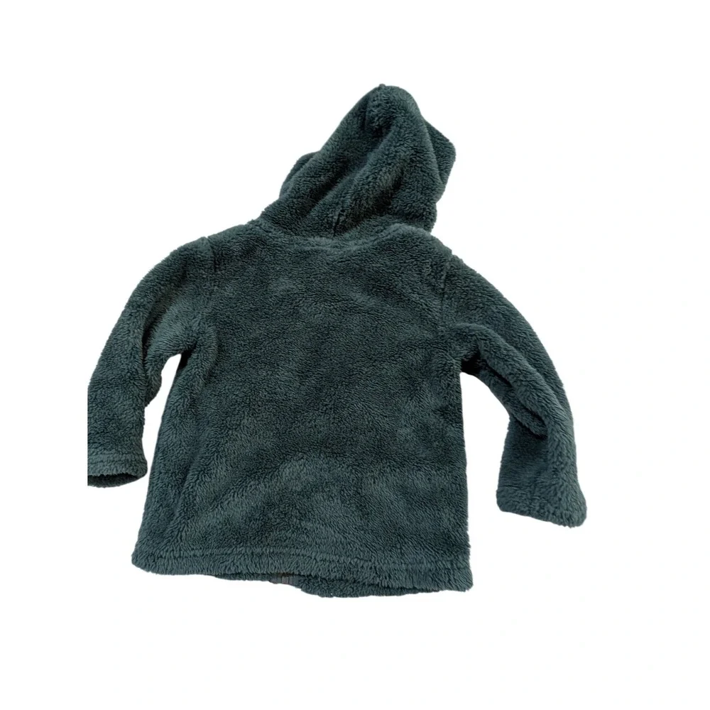Hanna Andersson Kids Forest Green Fleece Zip Up Hoodie Jacket Size 90cm US 3T